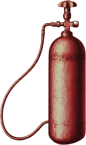 A drawing of an oxygen tank.