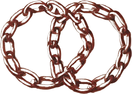 A drawing of a steel chain.