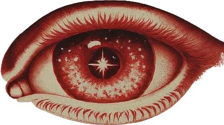 A drawing of a beautiful eye with stars in it.