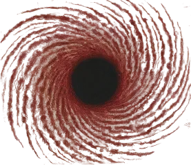 A drawing of a black hole.